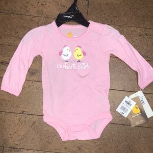 NWT 6 m pink Carhartt chick onesie
